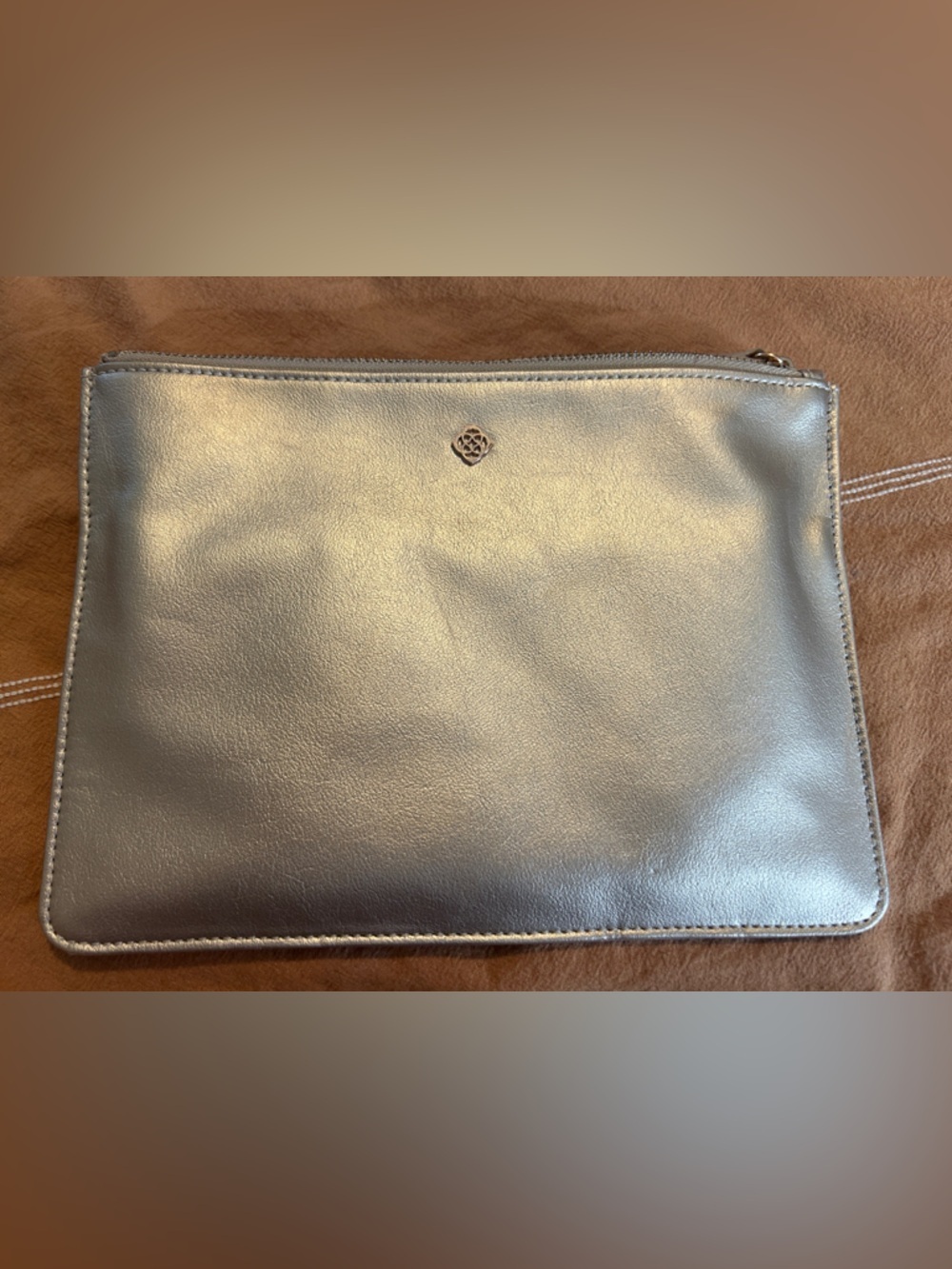 Kendra Scott Metallic Gold Zip Pouch Clutch